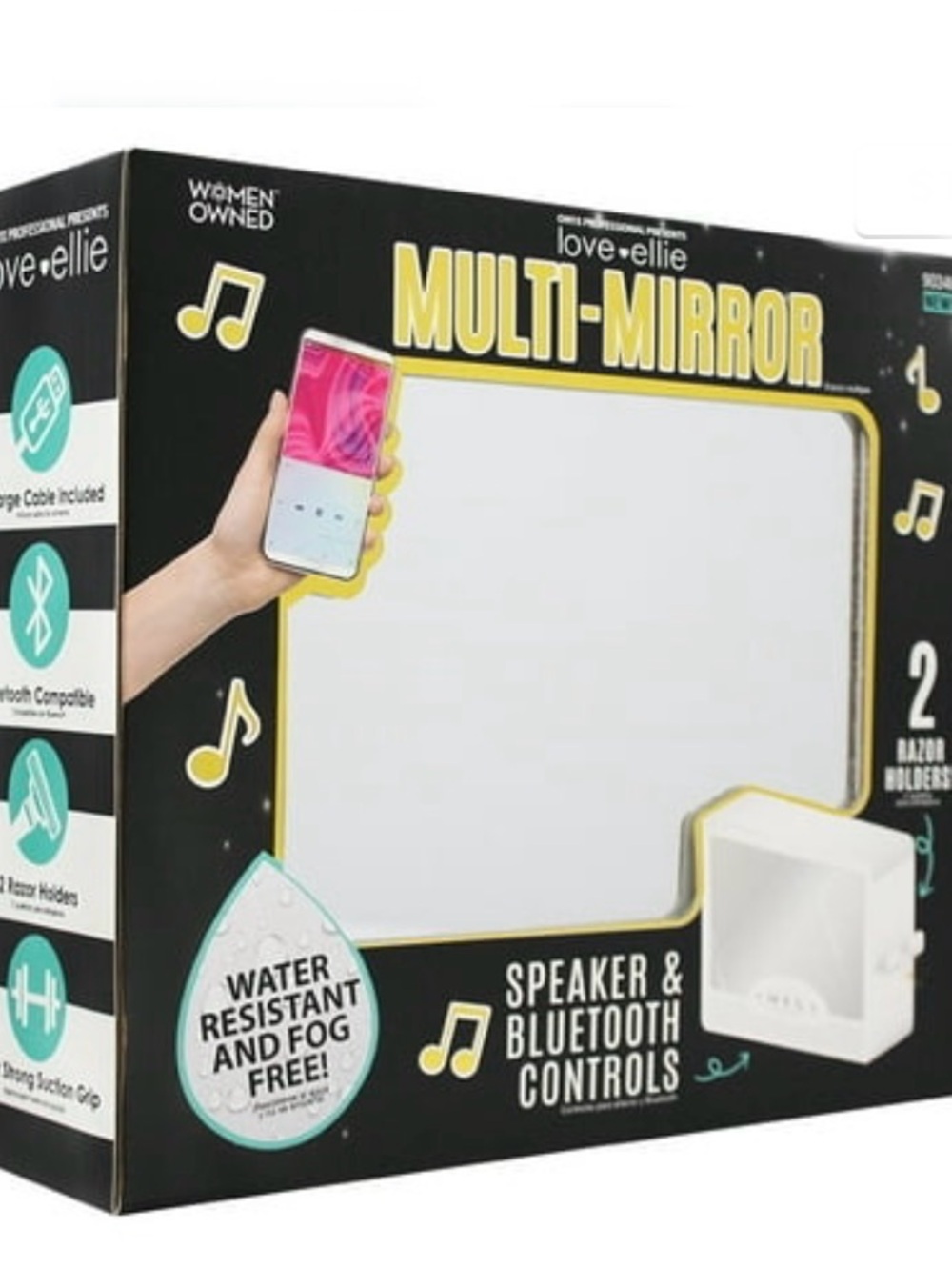 Love + Ellie Multi-Mirror with Bluetooth Speaker - White/Yellow Accents